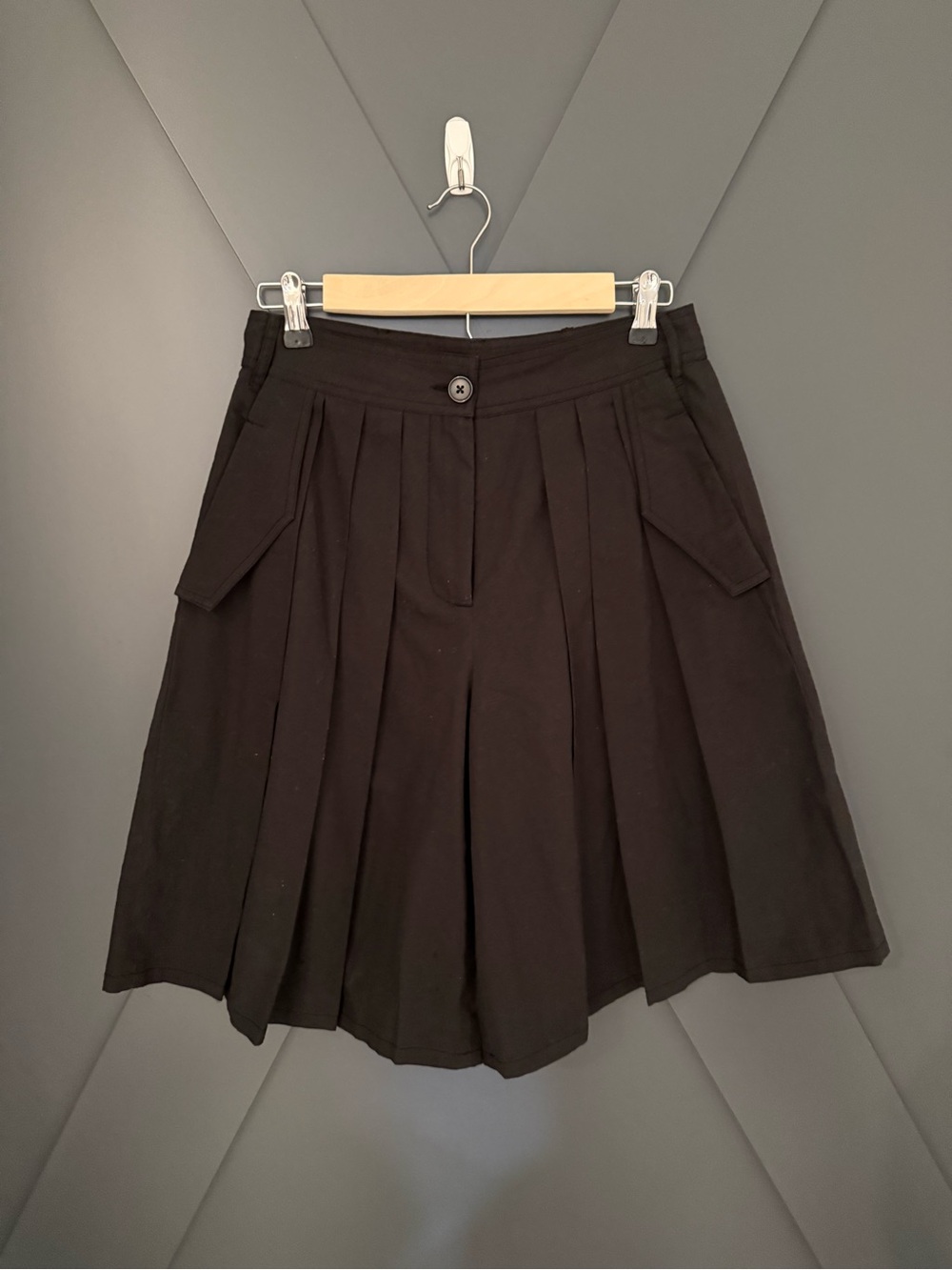 Free People Black Pleated A-Line Skirt